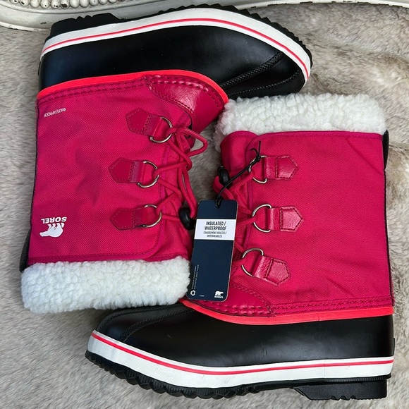 Sorel | Kids' Yoot Pac Waterproof Snow Boot in Bright Rose - Picture 10 of 16
